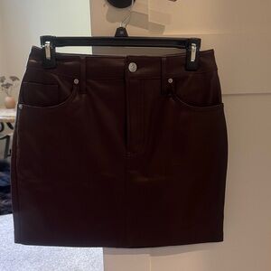 Express Dark Brown Mini Skirt leather
